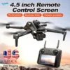 Drone 4K HD Brushless Motor Avoidance Drones with 4.5" Screen On Control Dual Cameras Quadcopter Gifts For Children and Adults