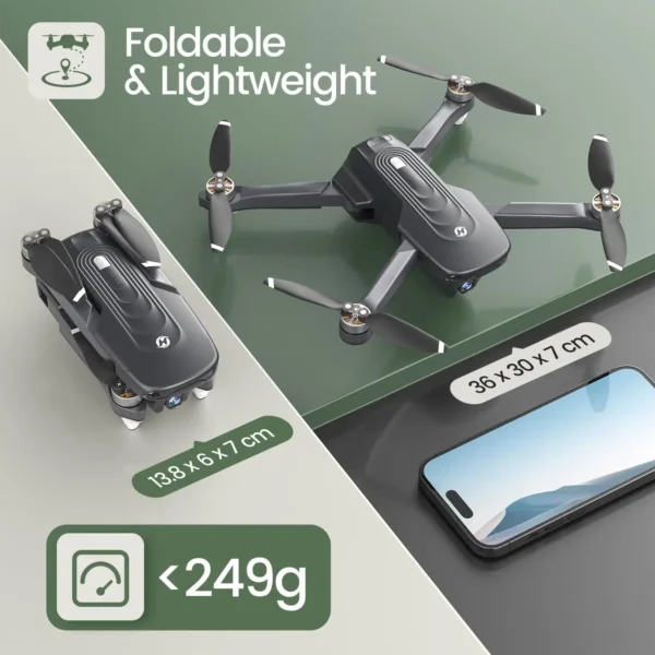 Holy Stone HS175D 4K Camera Drone: Foldable, GPS, 46 min flight, headless mode, altitude hold, circle fly,C0. - Image 6