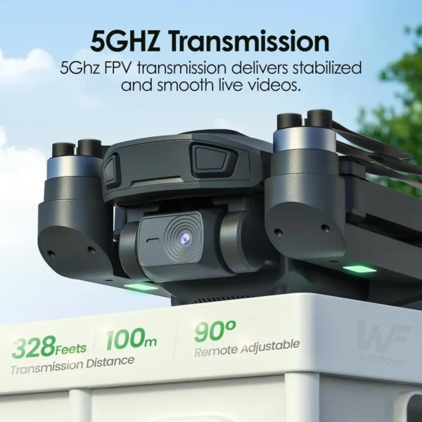 WeFone WF20 1080P FPV Drone, 5G, Foldable, Brushless, Altitude Hold, 3D Flips, 2 Batts,C0. - Image 2