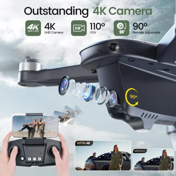 Holy Stone HS175D 4K Camera Drone: Foldable, GPS, 46 min flight, headless mode, altitude hold, circle fly,C0. - Image 2