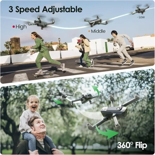 WeFone WF20 1080P FPV Drone, 5G, Foldable, Brushless, Altitude Hold, 3D Flips, 2 Batts,C0. - Image 6